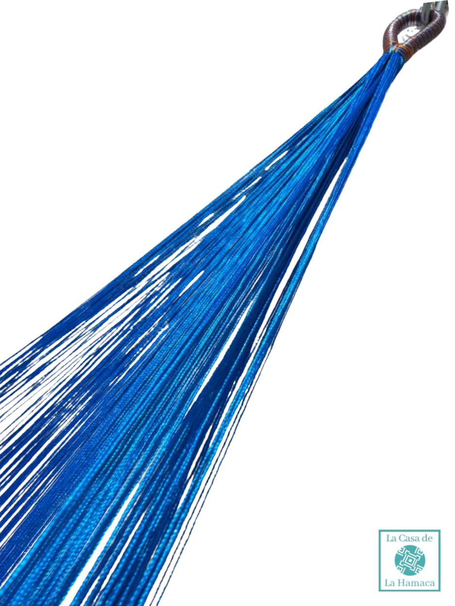 Hamaca Yucateca Artesanal Hilo 18 Nylon Azul