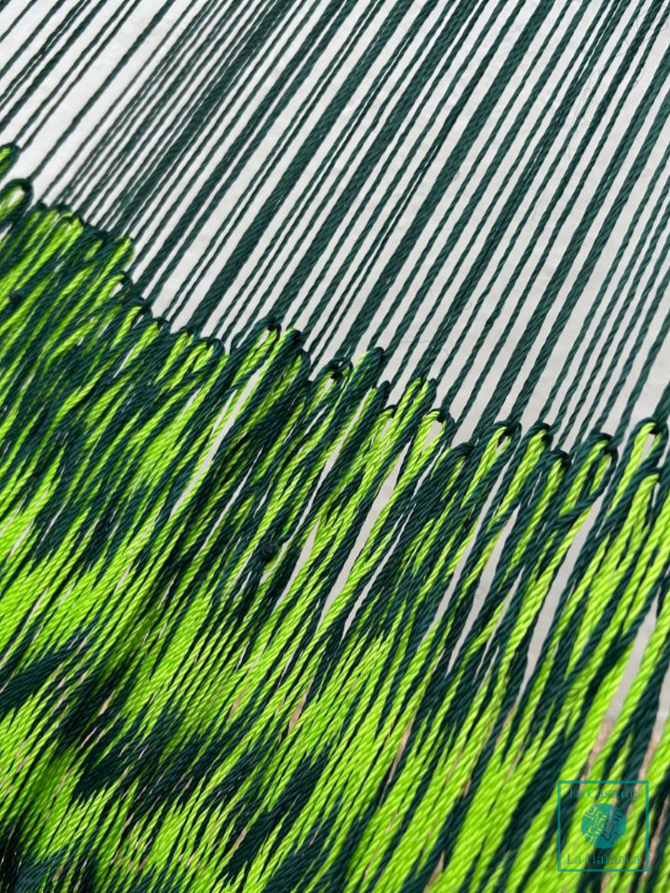 Hamaca Yucateca Artesanal Hilo 18 Nylon Verde