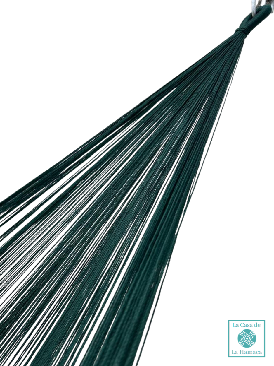Hamaca Yucateca Artesanal Hilo 18 Nylon Verde