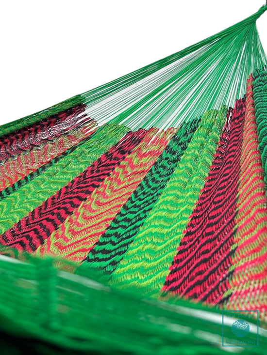Hamaca Yucateca Artesanal Hilo 18 Nylon Verde