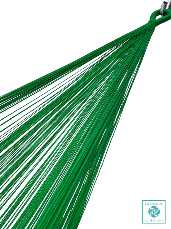 Hamaca Yucateca Artesanal Hilo 18 Nylon Verde