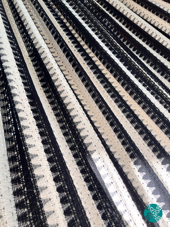 Hamaca Mexicana Negra y Beige King Size