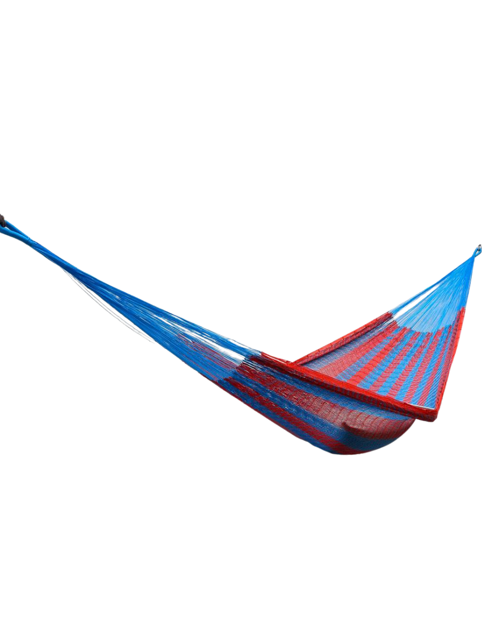 Hamaca Yucateca Artesanal Hilo 18 Nylon Azul