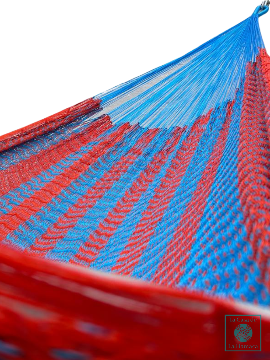 Hamaca Yucateca Artesanal Hilo 18 Nylon Azul