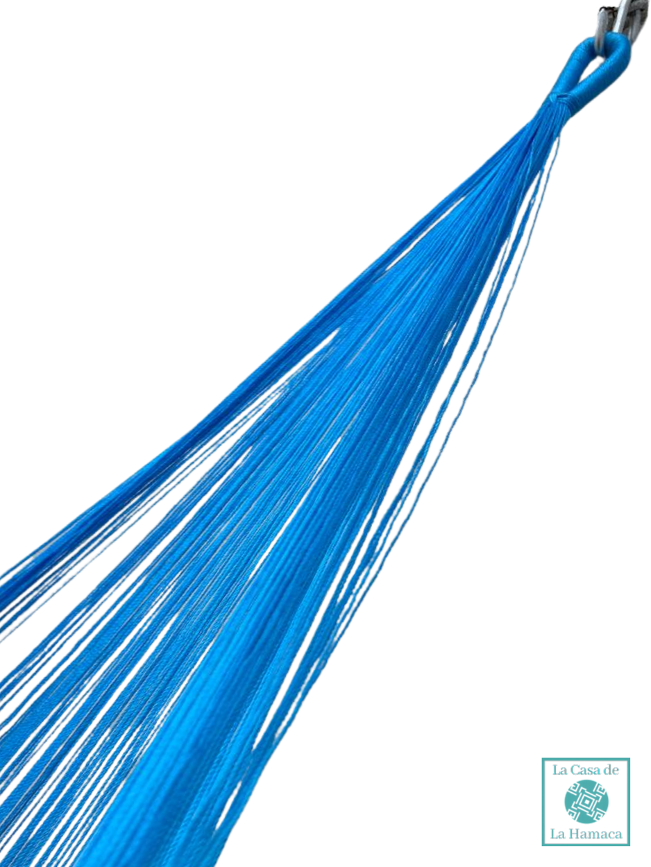 Hamaca Yucateca Artesanal Hilo 18 Nylon Azul