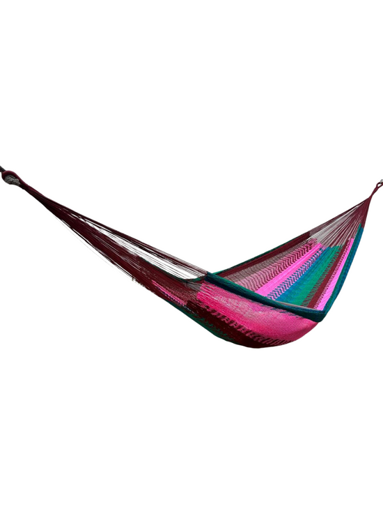 Hamaca Yucateca Artesanal Hilo 18 Nylon Rosa