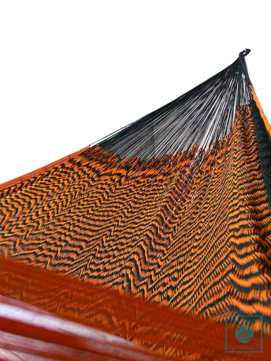 Hamaca Yucateca Artesanal Hilo 18 Nylon Naranja