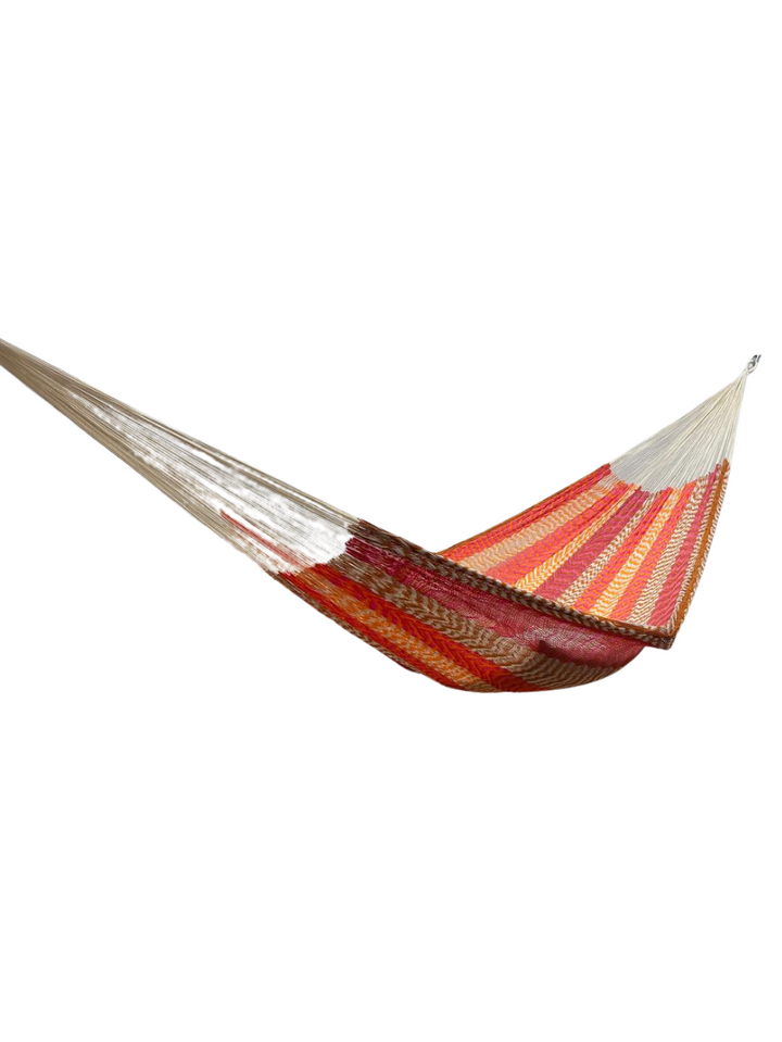 Hamaca Yucateca Artesanal Hilo 18 Nylon Naranja