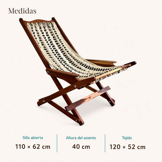 Silla Mecedora Artesanal Plegable Café