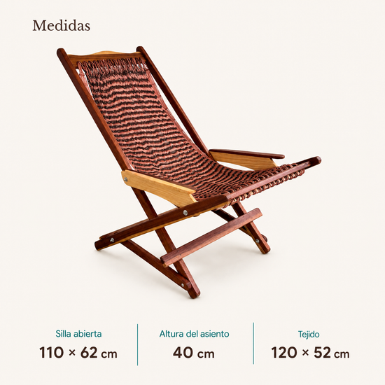 Silla Mecedora Artesanal Plegable Coral