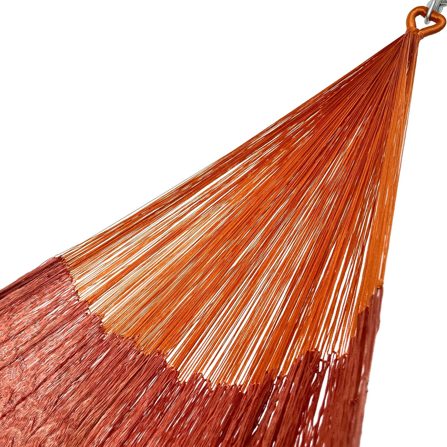 Brazo de hamaca artesanal Yucateca de nylon color naranja