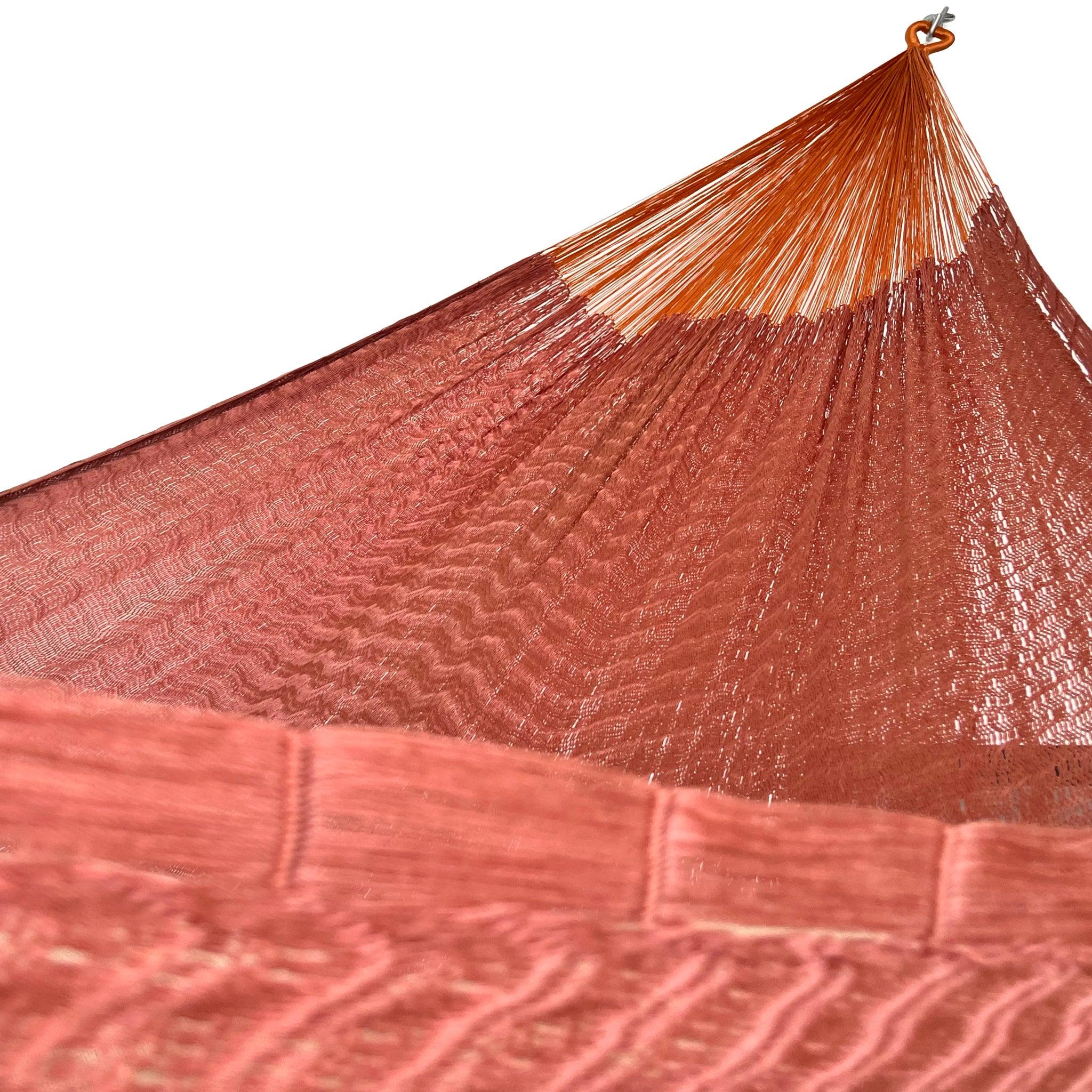 Interior de hamaca artesanal Yucateca de nylon color naranja