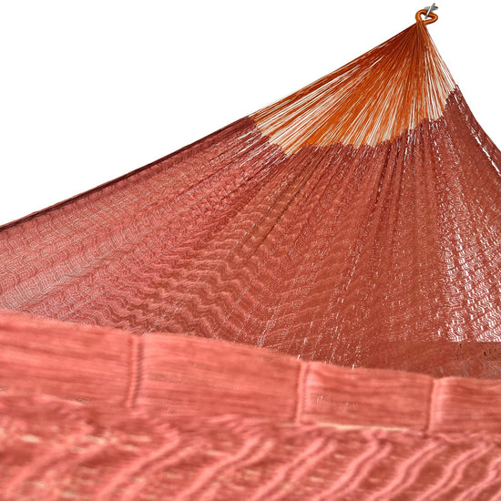 Interior de hamaca artesanal Yucateca de nylon color naranja