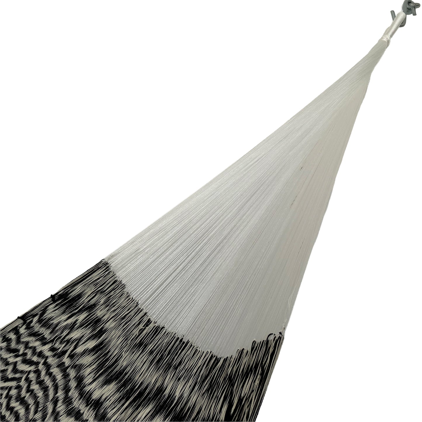 Brazo de hamaca artesanal Yucateca de nylon color negro y blanco