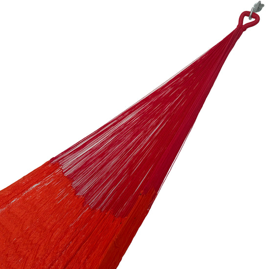 Brazo de hamaca artesanal Yucateca de nylon color rojo