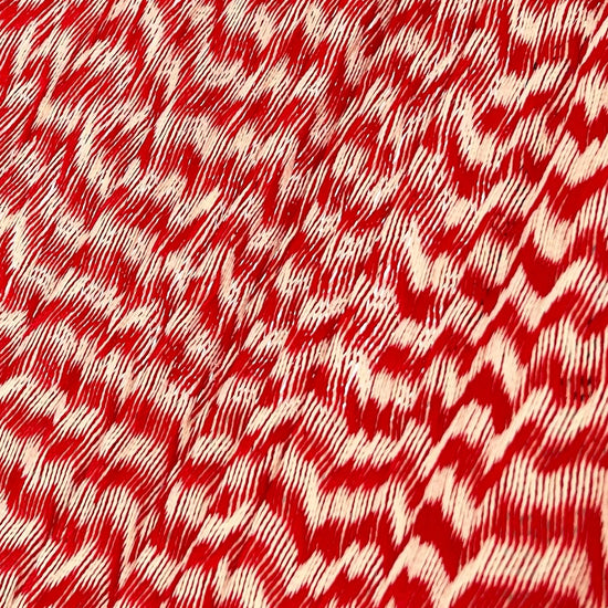 Detalle del tejido de nylon de la hamaca artesanal Yucateca rojo y blanco