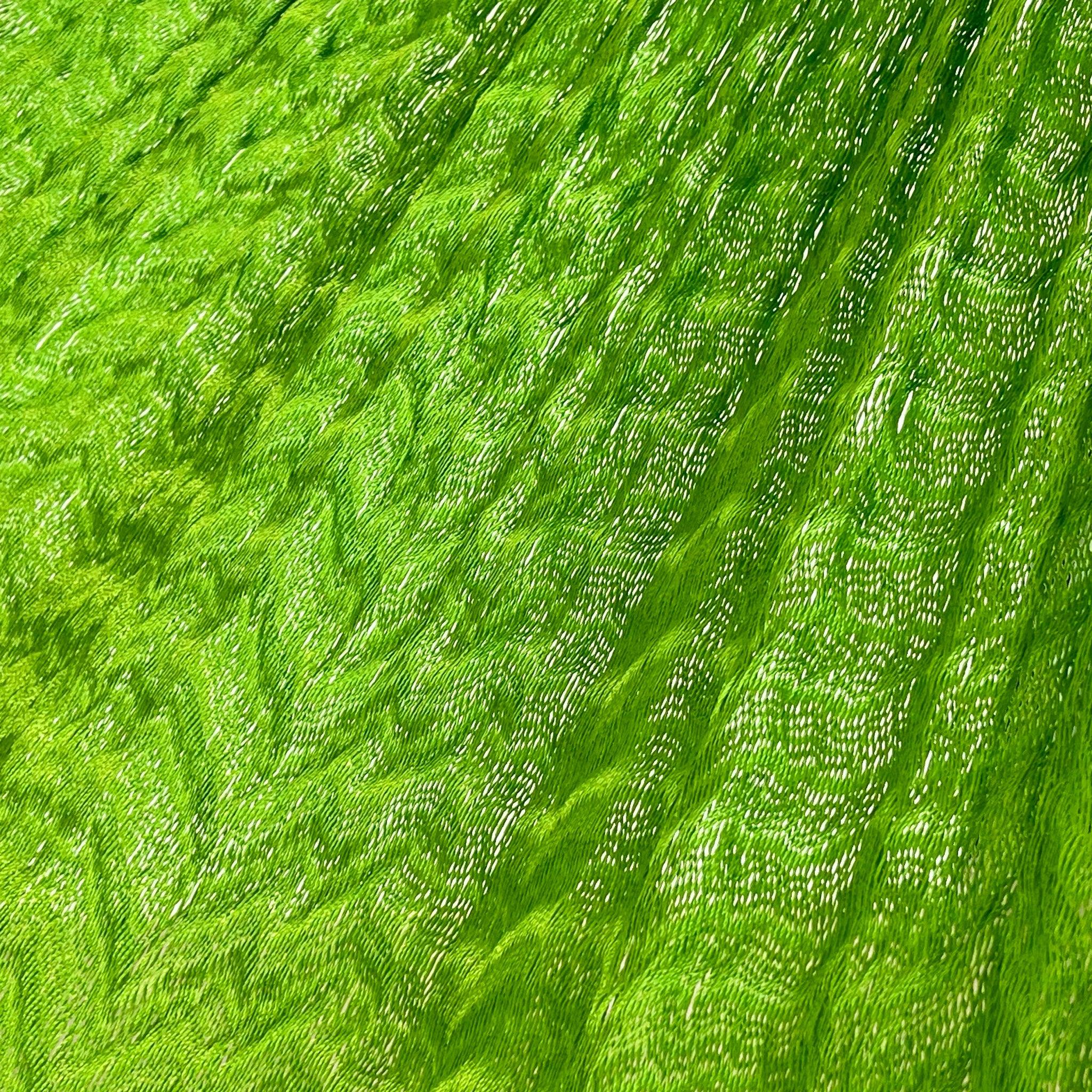 Detalle del tejido de nylon de la hamaca artesanal Yucateca verde lima