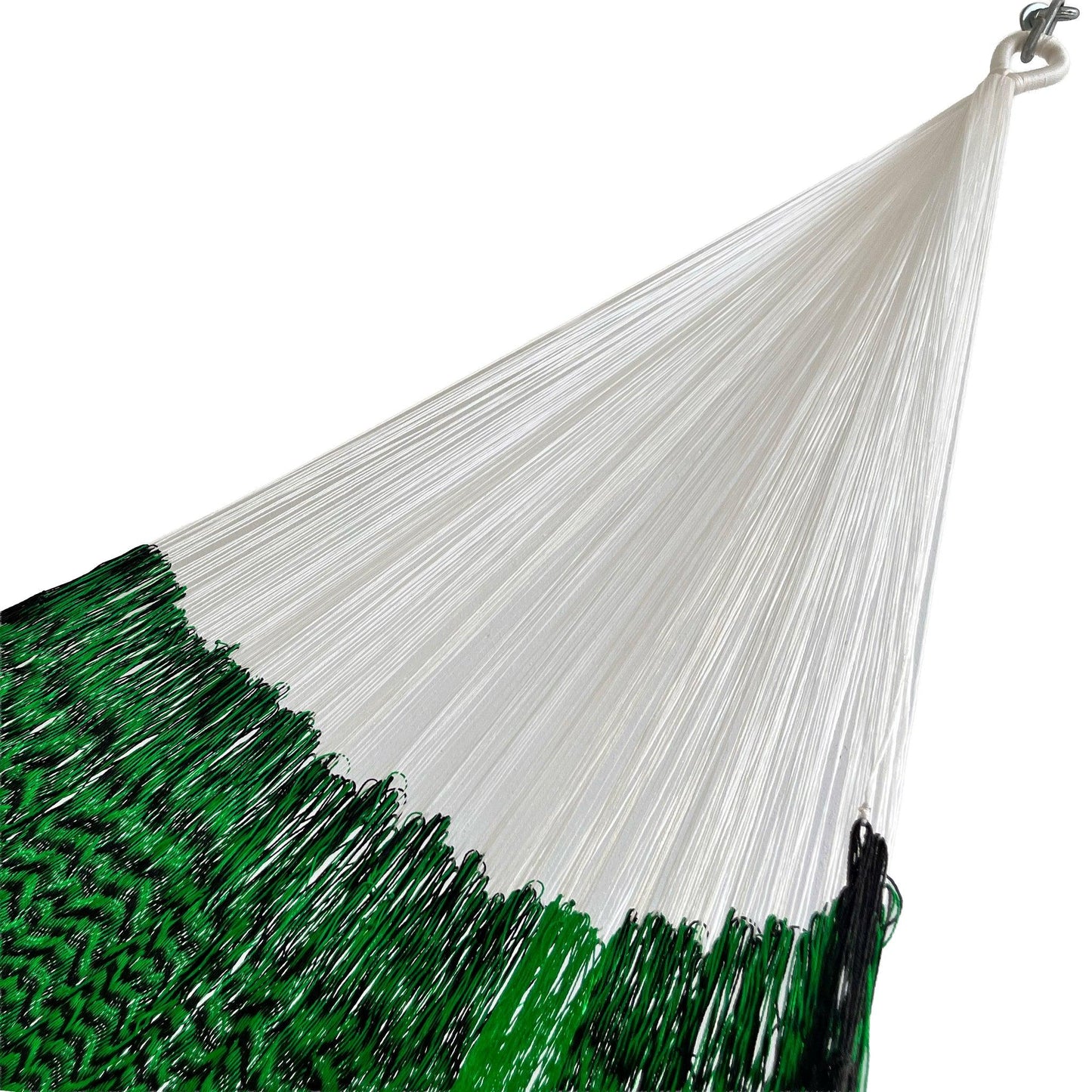 Brazo de hamaca artesanal Yucateca de nylon color verde y negro