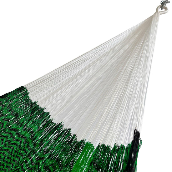Brazo de hamaca artesanal Yucateca de nylon color verde y negro
