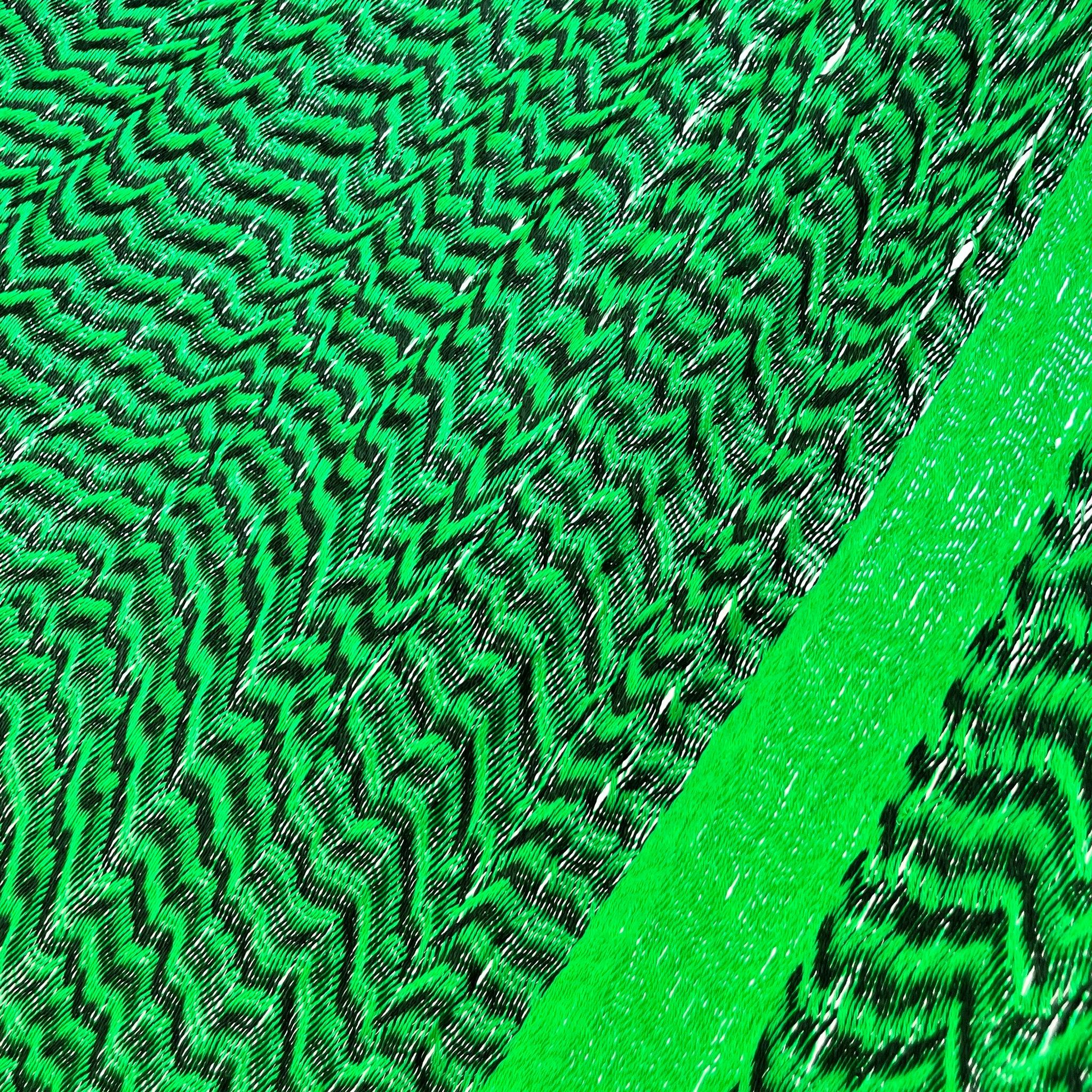 Detalle del tejido de nylon de la hamaca artesanal Yucateca verde y negro