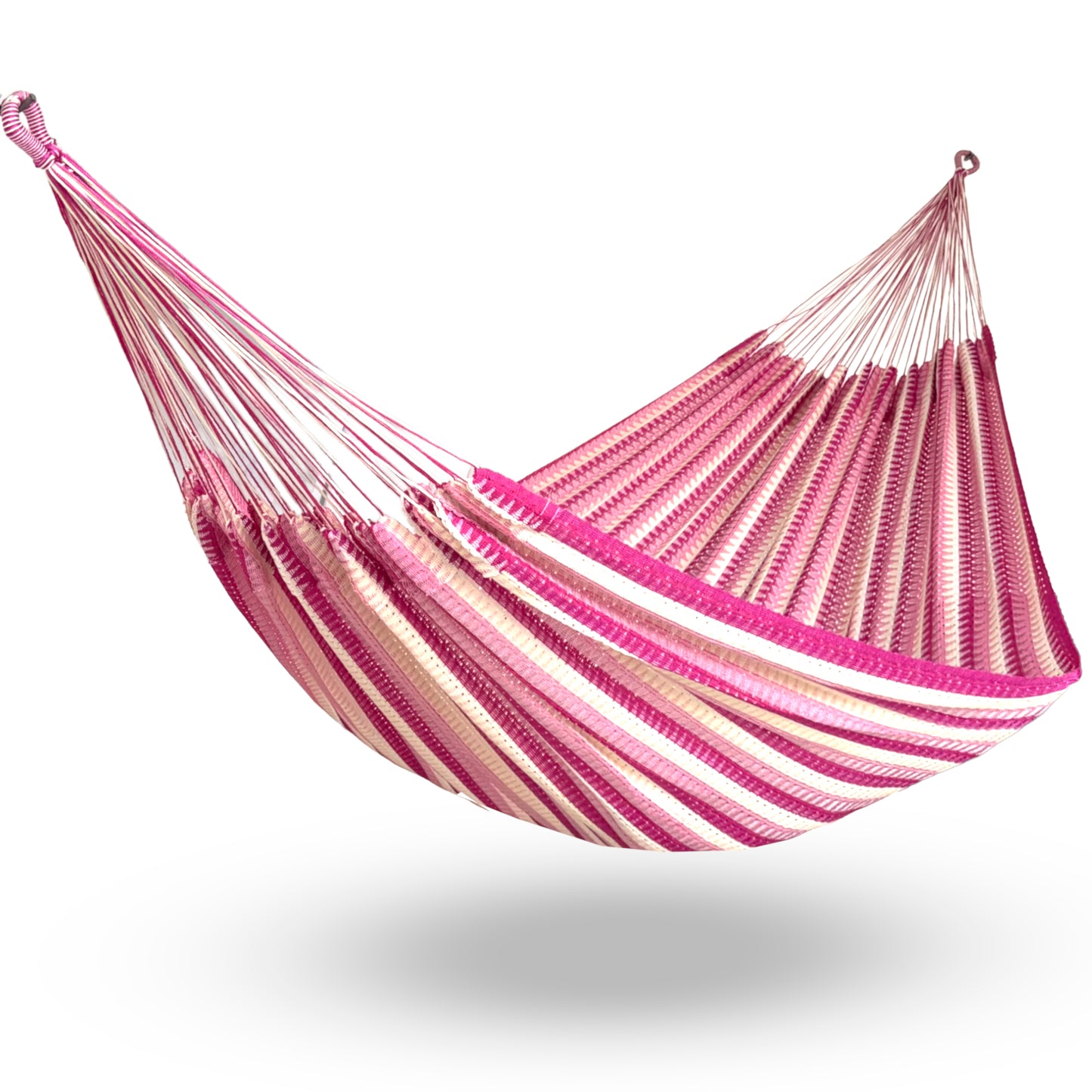 Hamaca Mexicana rosa colgada y abierta