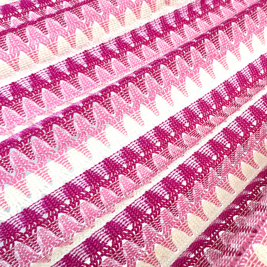 Detalle del tejido de la hamaca Mexicana rosa
