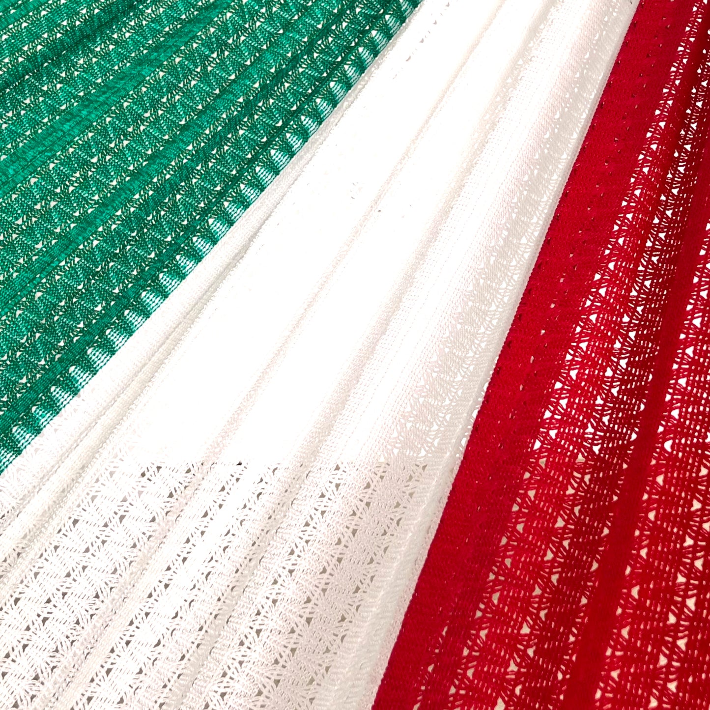 Detalle del tejido de la hamaca Mexicana tricolor