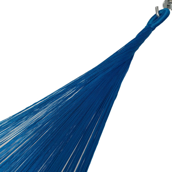 Brazo de hamaca Yucateca artesanal de algodón suave azul