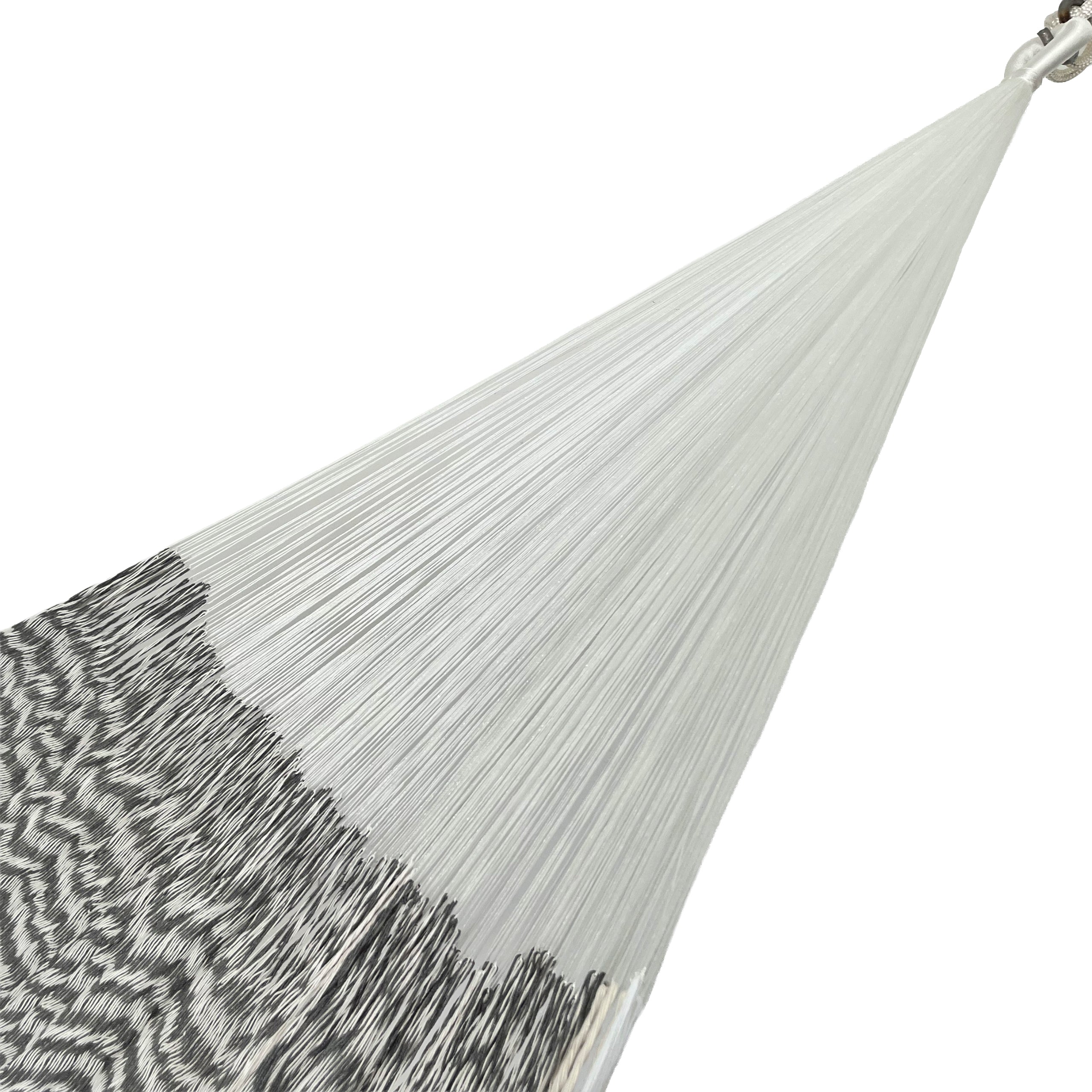 Brazo de hamaca Yucateca artesanal de algodón suave color gris y blanco