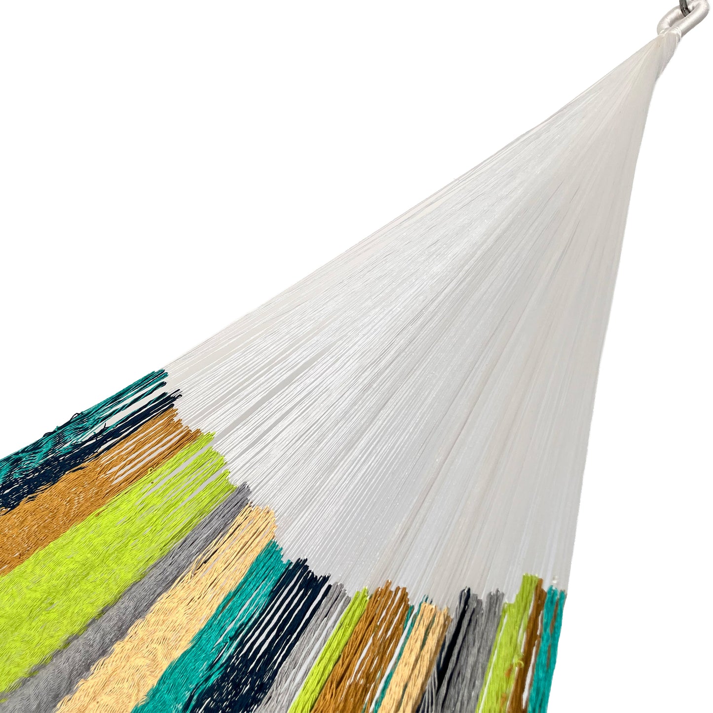 Brazo de hamaca Yucateca artesanal de algodón suave rayada multicolor