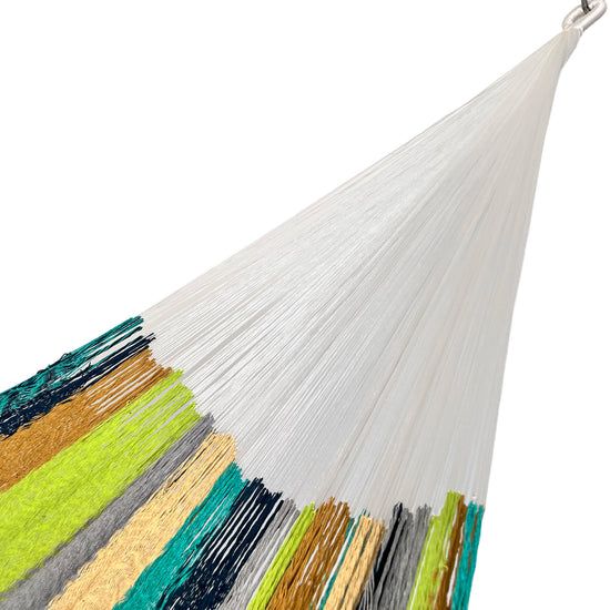 Brazo de hamaca Yucateca artesanal de algodón suave rayada multicolor
