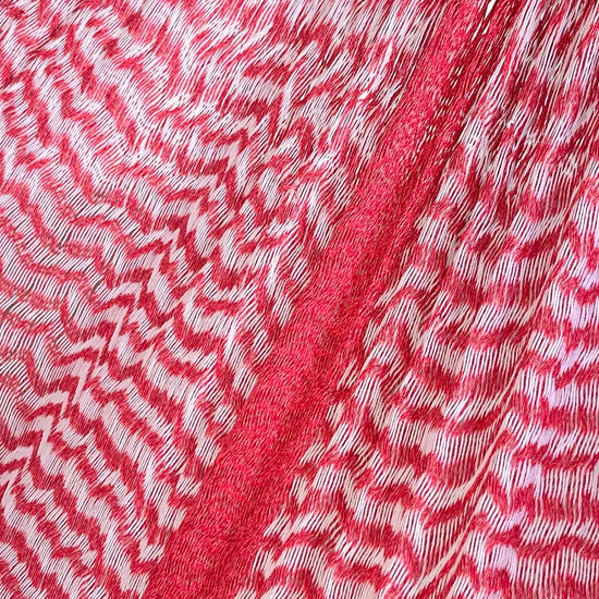 Detalle del tejido de algodón suave de la hamaca Yucateca artesanal rosa chicle