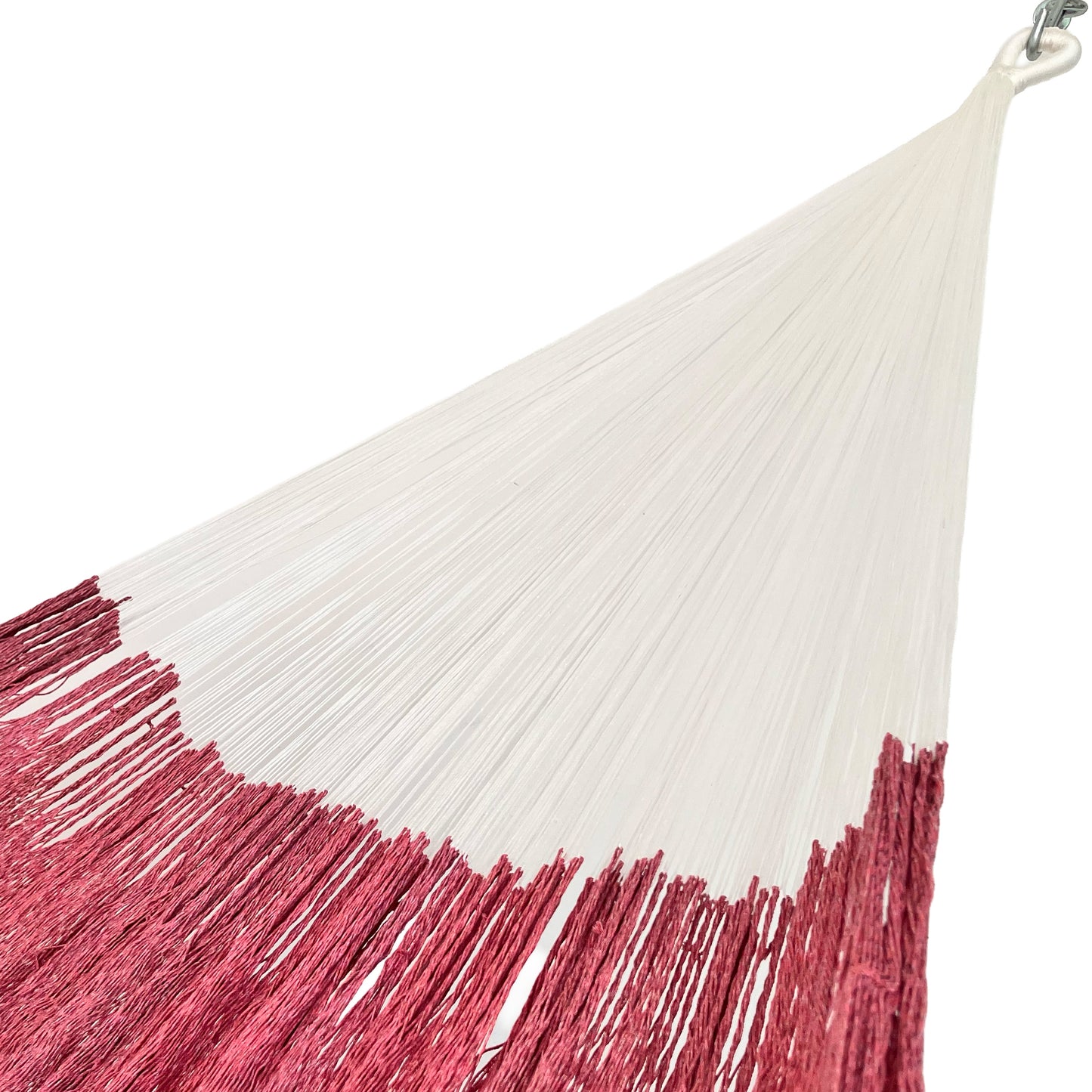 Brazo de hamaca Yucateca artesanal de algodón suave color rosa fuerte