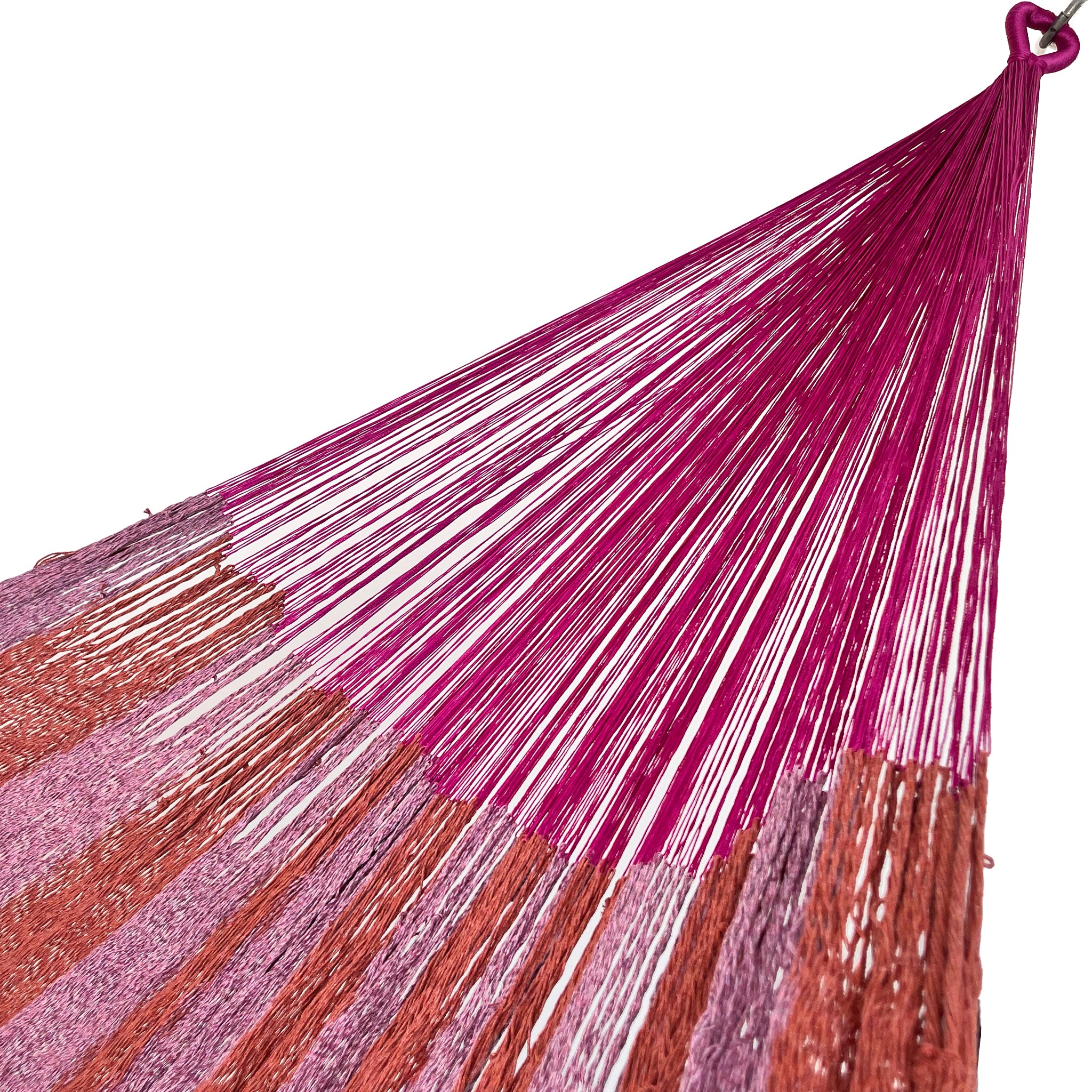 Brazo de hamaca Yucateca artesanal de algodón suave color rosa
