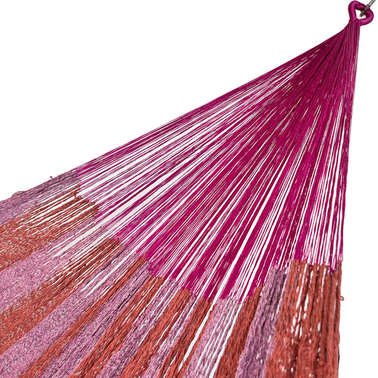 Brazo de hamaca Yucateca artesanal de algodón suave color rosa