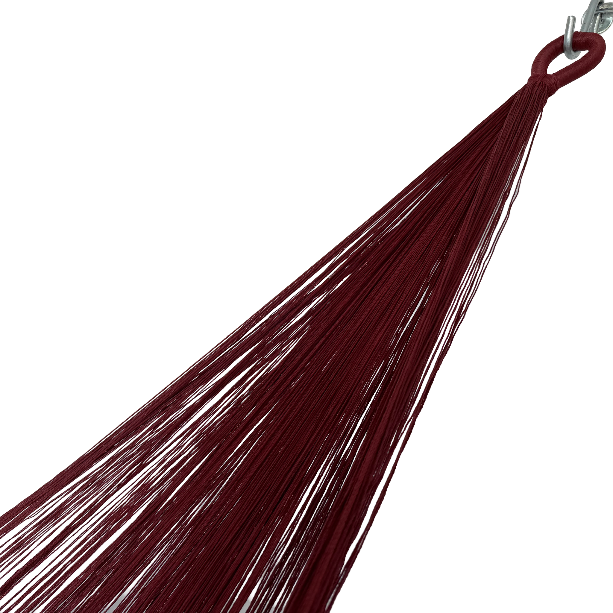 Brazo de hamaca Yucateca artesanal de algodón suave terracota y blanco