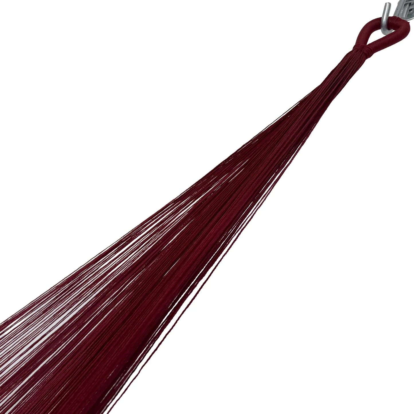 Brazo de hamaca Yucateca artesanal de hilo 18 de nylon rojo vino y café