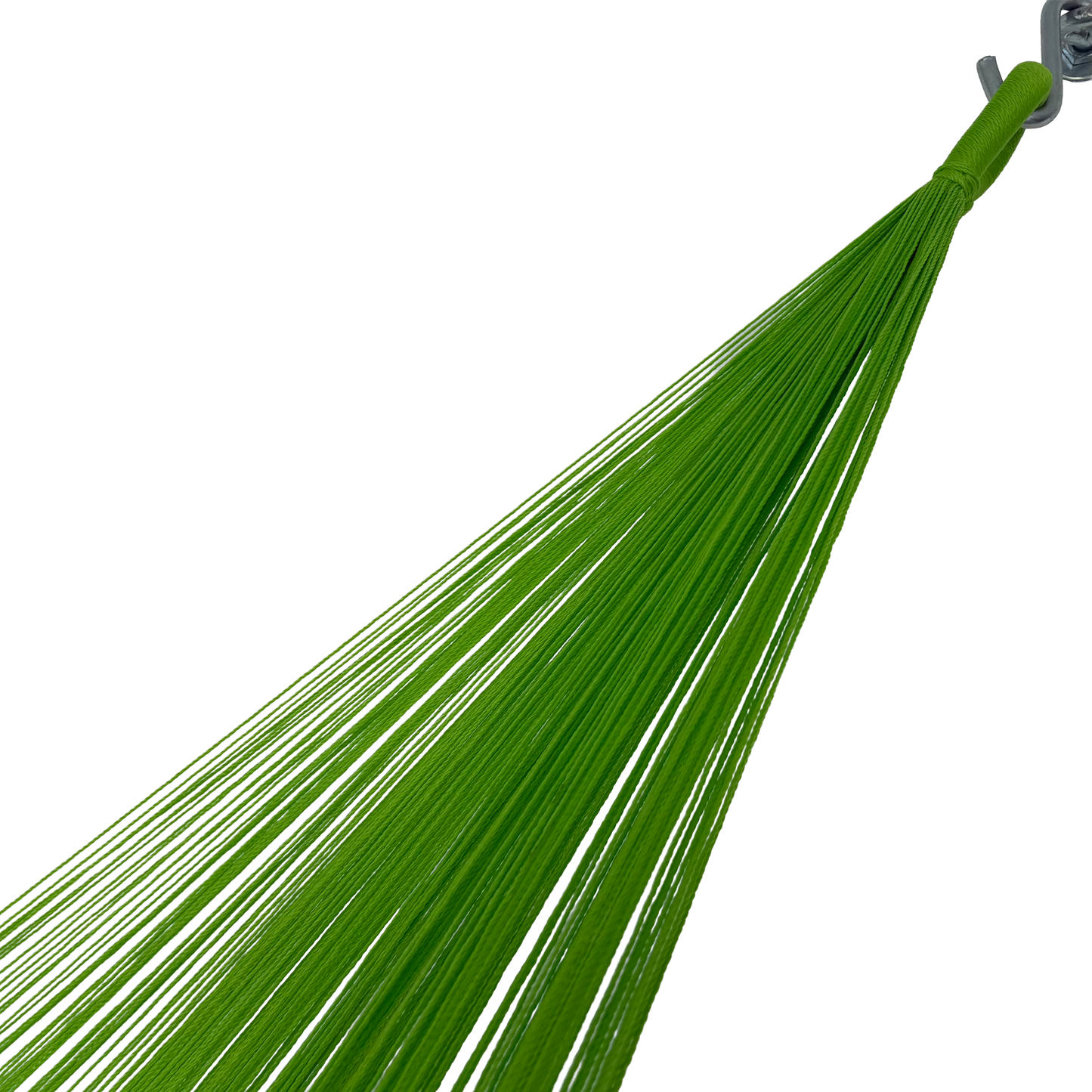 Brazo de hamaca Yucateca artesanal de hilo 18 de nylon verde y naranja