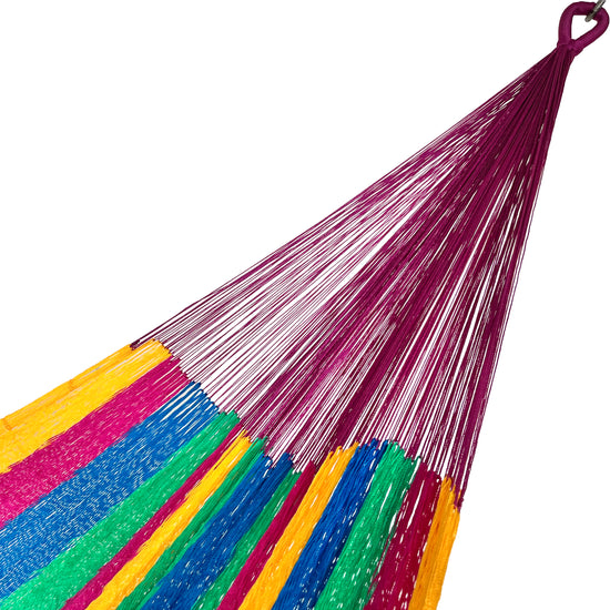 Brazo de hamaca Yucateca artesanal de nylon hilo 18 arcoíris