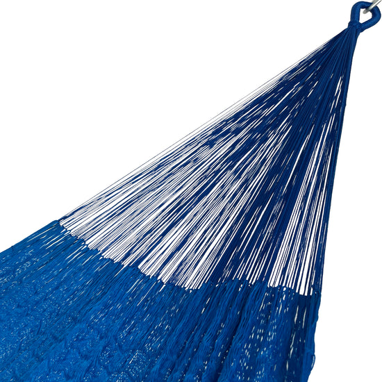 Brazo de hamaca Yucateca artesanal de nylon hilo 18 color azul rey