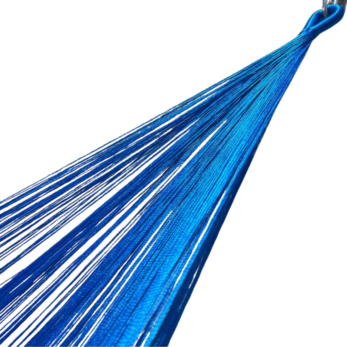 Brazo de hamaca Yucateca artesanal de nylon hilo 18 color azul