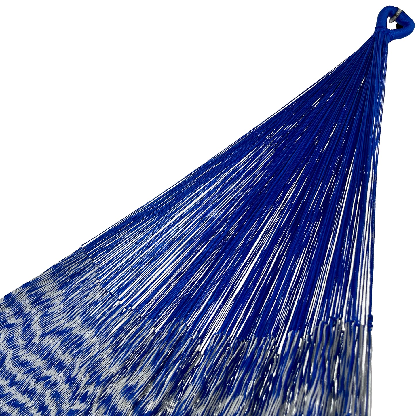 Brazo de hamaca Yucateca artesanal de nylon hilo 18 color azul y gris