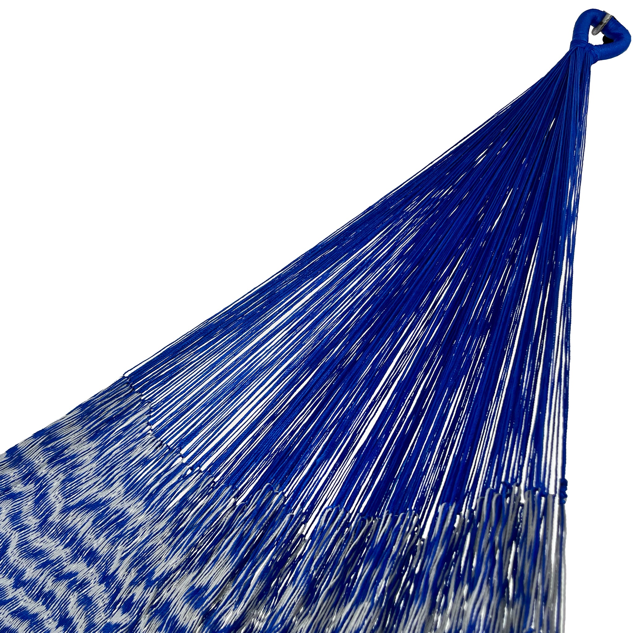 Brazo de hamaca Yucateca artesanal de nylon hilo 18 color azul y gris