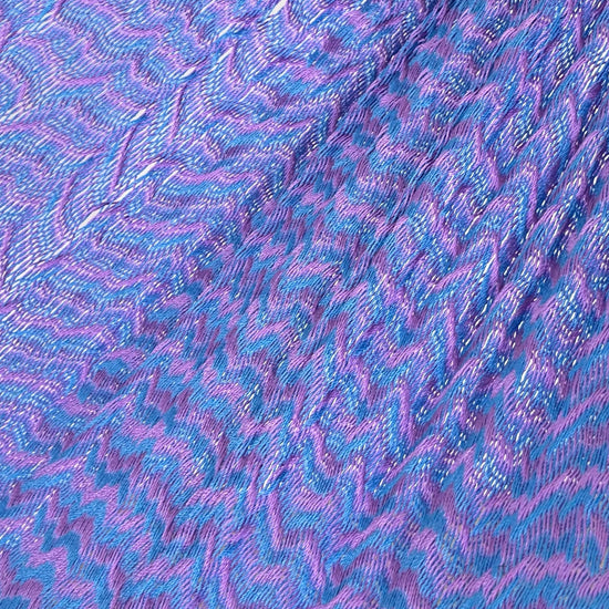 Detalle del tejido de nylon hilo 18 de la hamaca Yucateca artesanal azul y morado