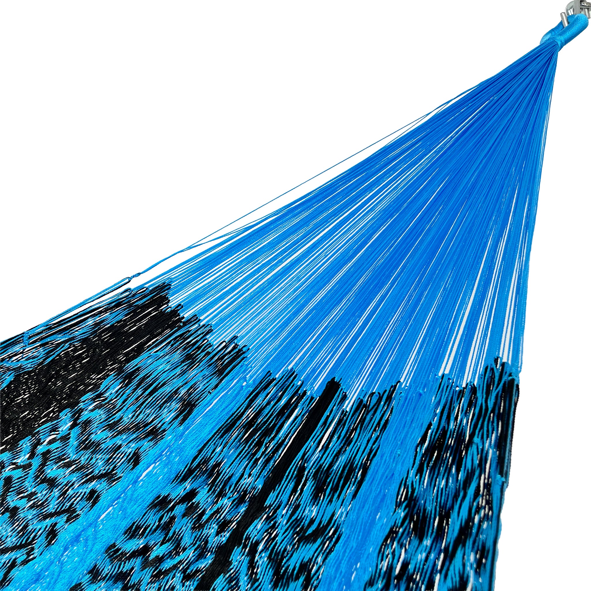 Brazo de hamaca Yucateca artesanal de nylon hilo 18 color azul y negro