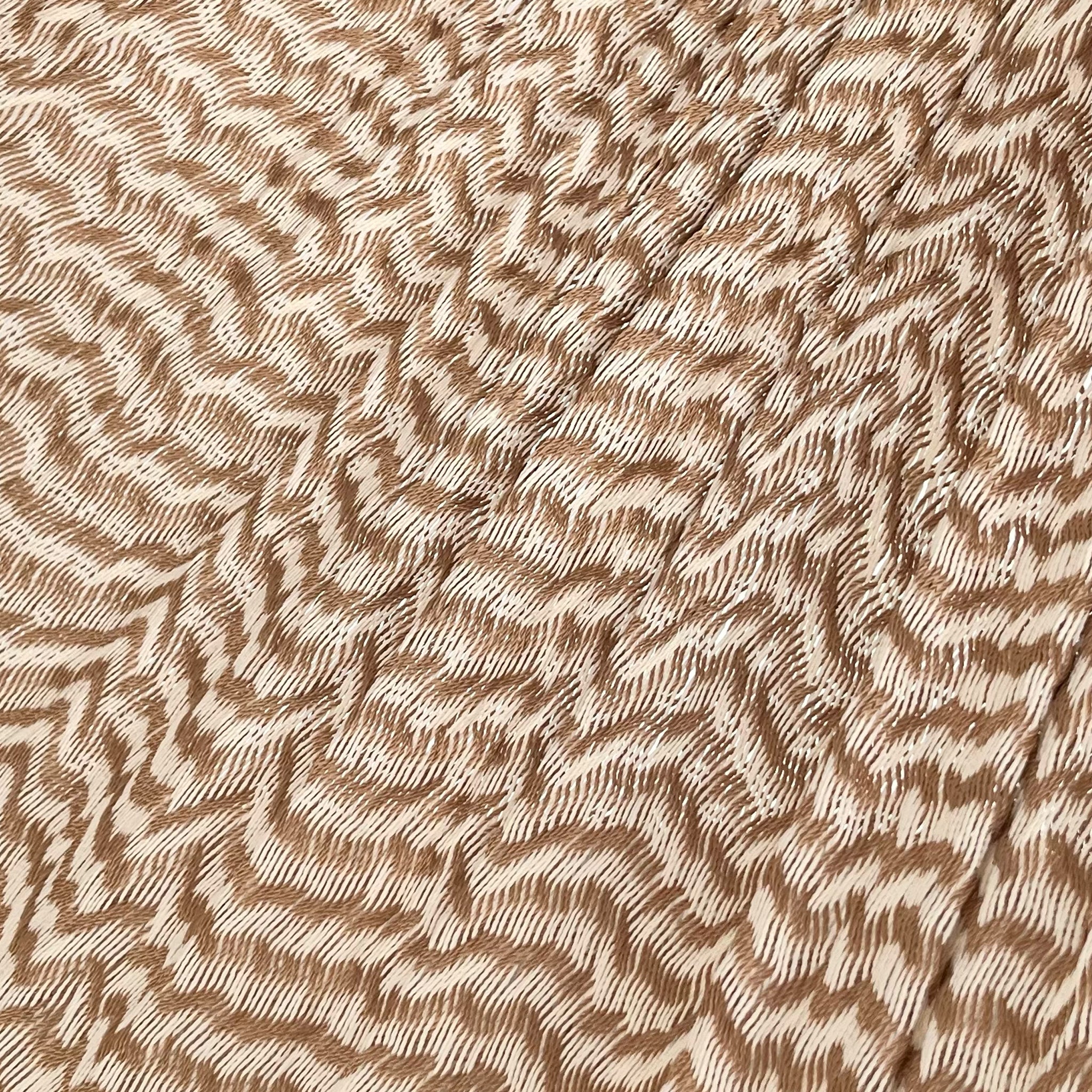 Detalle del tejido de nylon hilo 18 de la hamaca Yucateca artesanal beige y café