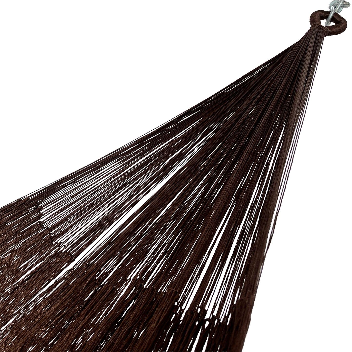 Brazo de hamaca Yucateca artesanal de nylon hilo 18 color café
