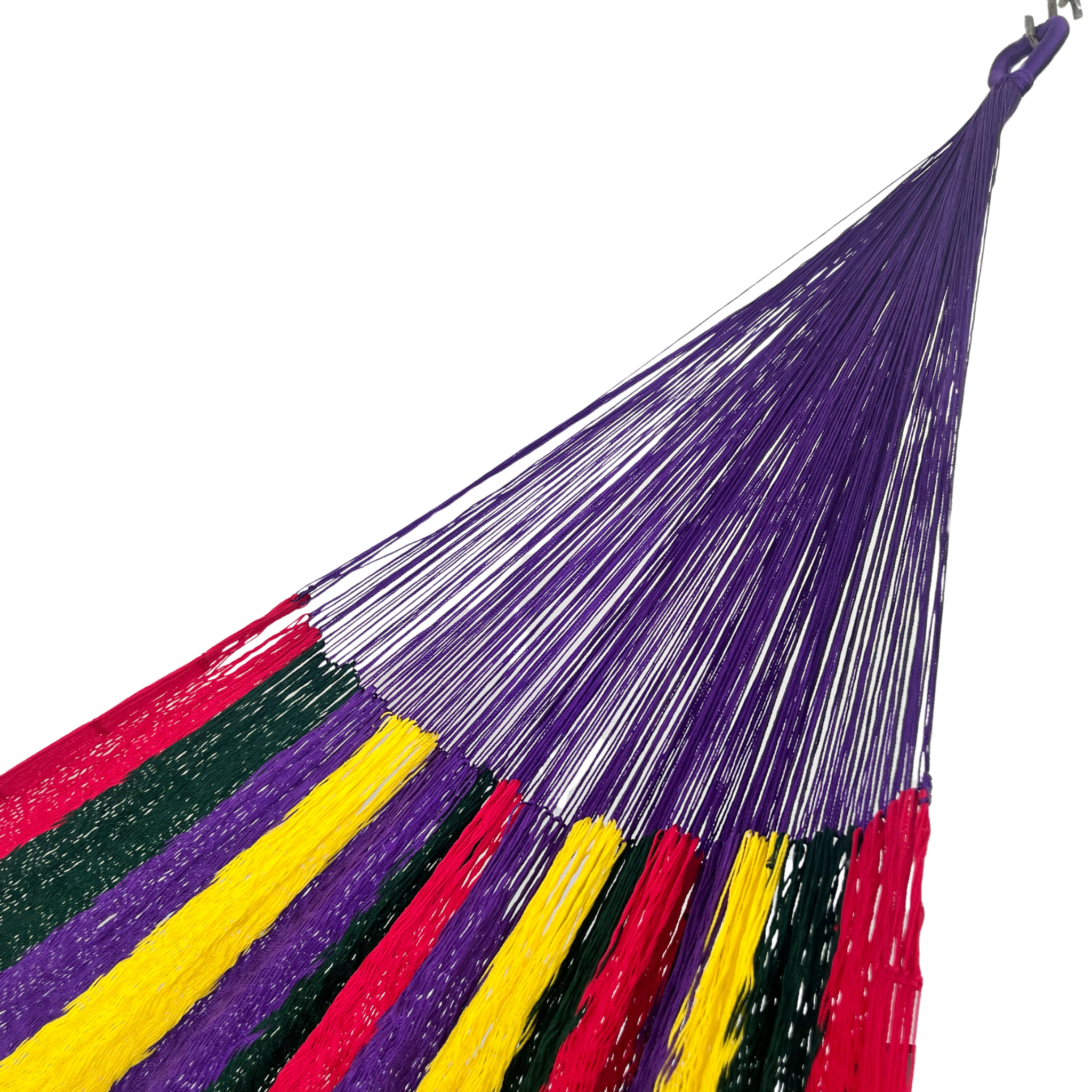Brazo de hamaca Yucateca artesanal de nylon hilo 18 en colores vivos