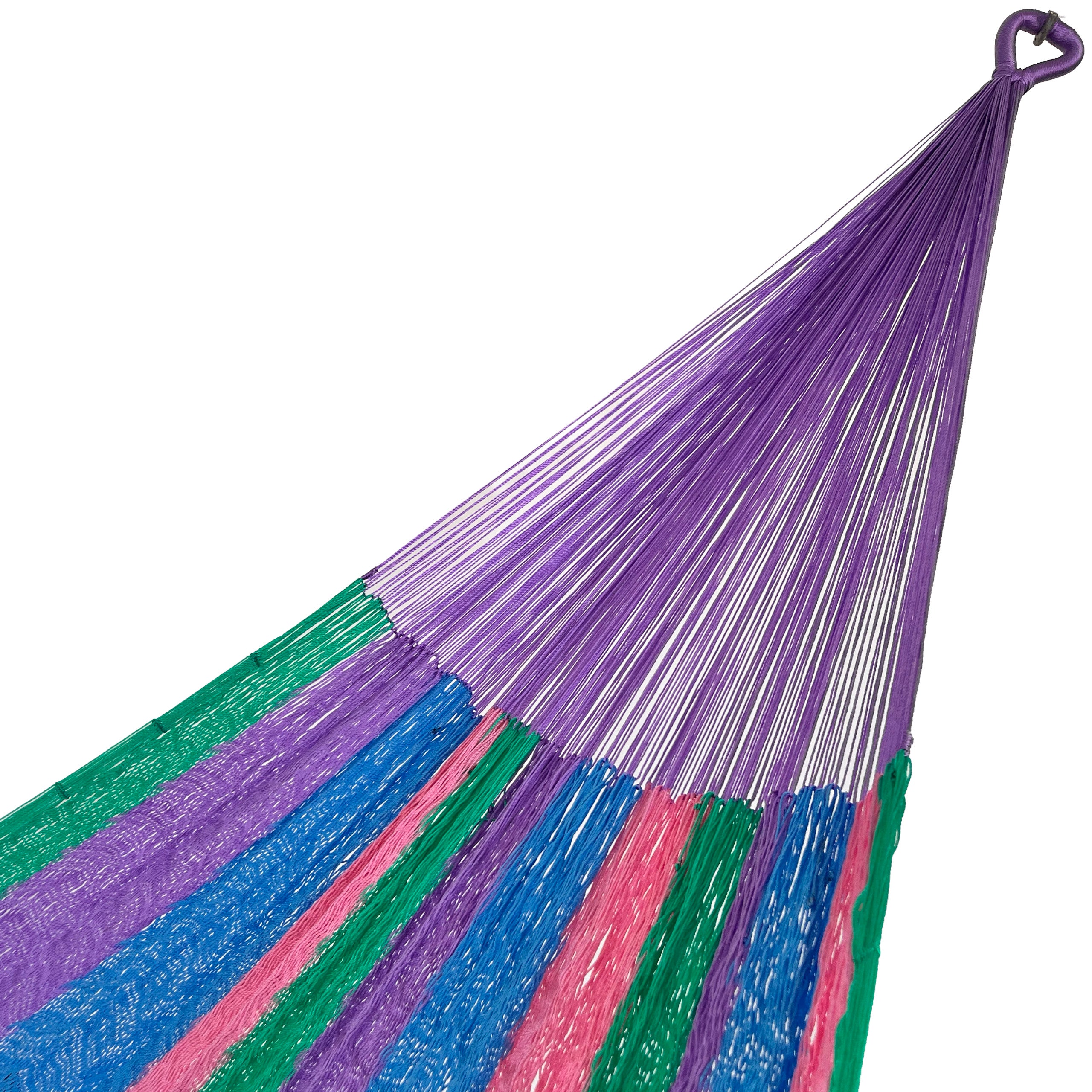Brazo de hamaca Yucateca artesanal de nylon hilo 18 con combinación de colores