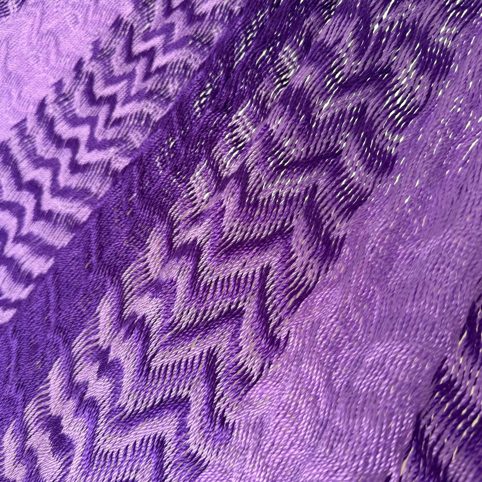 Detalle del tejido de nylon hilo 18 de la hamaca Yucateca artesanal morado